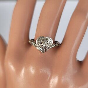 Diamond & Sterling Heart Ring
